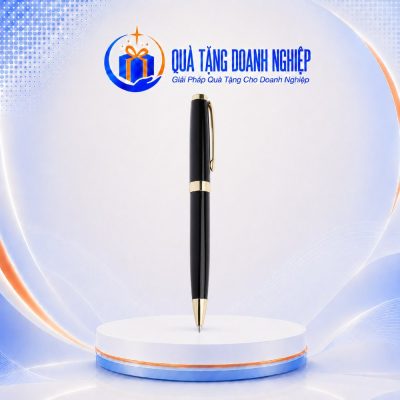 Bút ký kim loại màu đen mạ vàng 14cm in logo quà tặng BK-0 - Ảnh đại diện