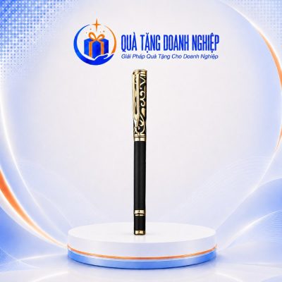 Bút ký kim loại màu đen mạ vàng 14cm in logo quà tặng BK-13 - Ảnh đại diện