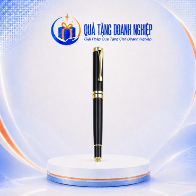 Bút ký kim loại màu đen mạ vàng 14cm in logo quà tặng BK-14 - Ảnh đại diện