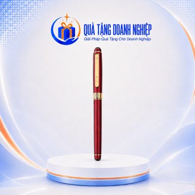 Bút ký kim loại màu đỏ mạ vàng 14cm in logo quà tặng BK-07 - Ảnh đại diện
