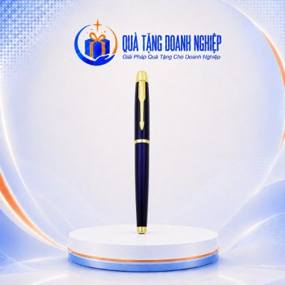 Bút ký kim loại màu xanh đen mạ vàng 14cm in logo quà tặng BK-10 - Ảnh đại diện