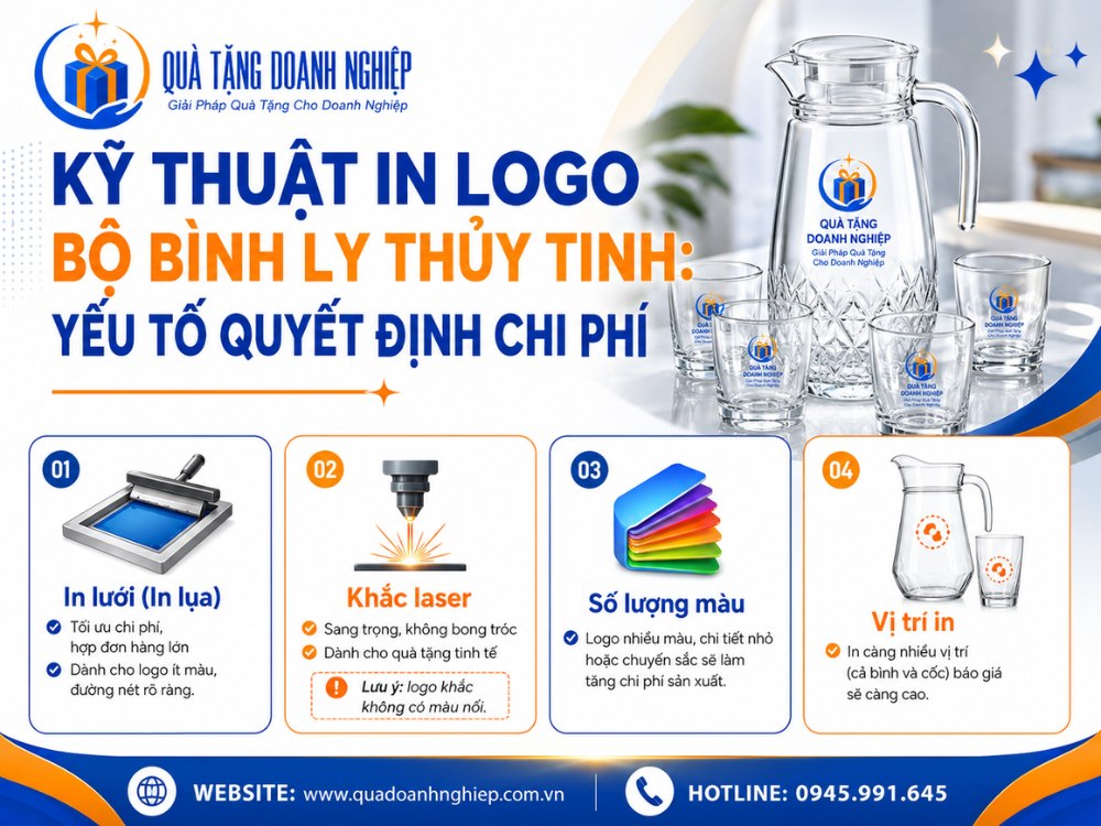 Các kỹ thuật in logo lên bộ bình ly thủy tinh