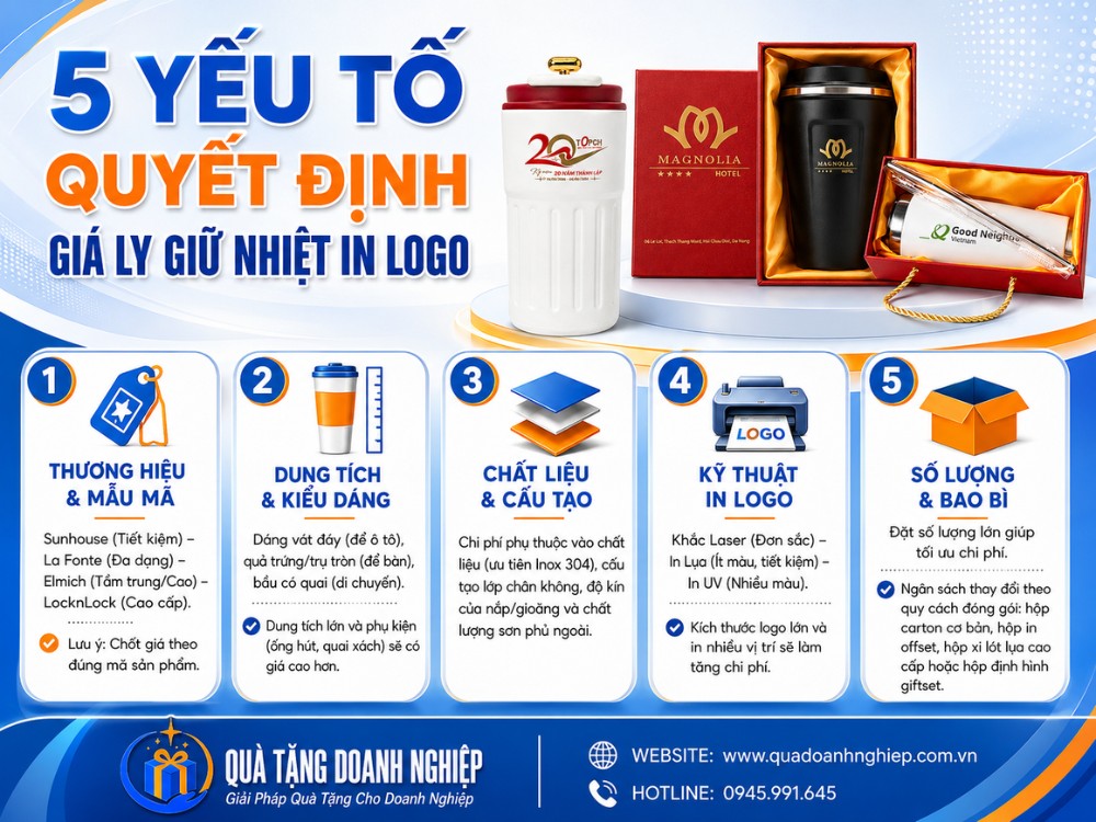 5 yếu tố quyết định đến giá thành cốc giữ nhiệt quà tặng