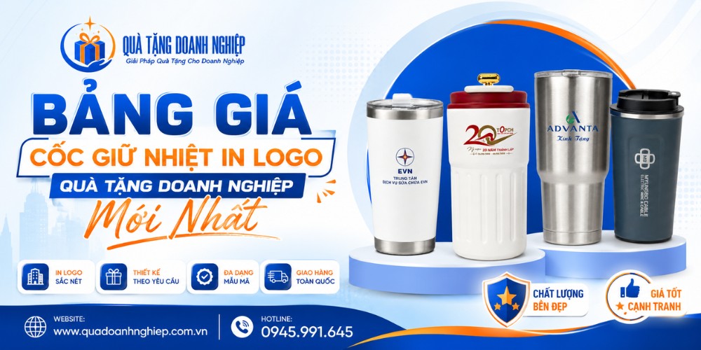 Bảng giá cốc giữ nhiệt in logo quà tặng mới nhất