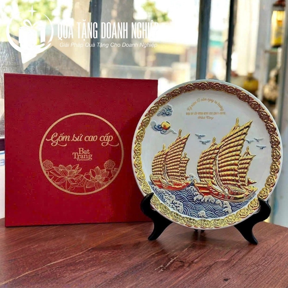 Đĩa biểu trưng gốm sứ quà tặng