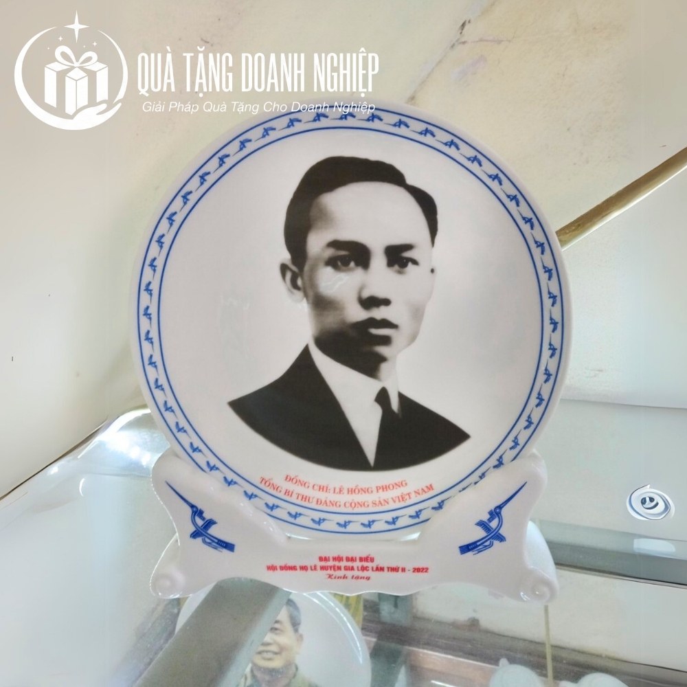 Đĩa biểu trưng gốm sứ quà tặng