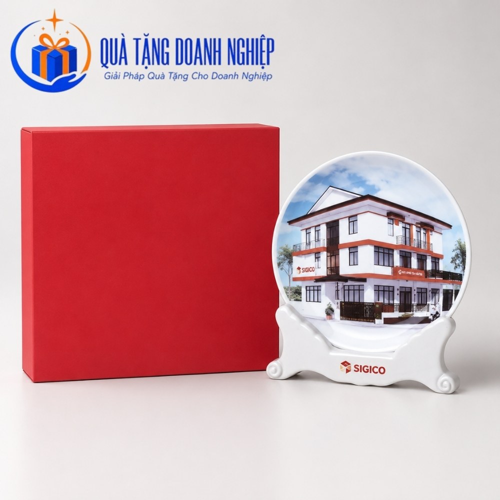 Đĩa biểu trưng gốm sứ quà tặng