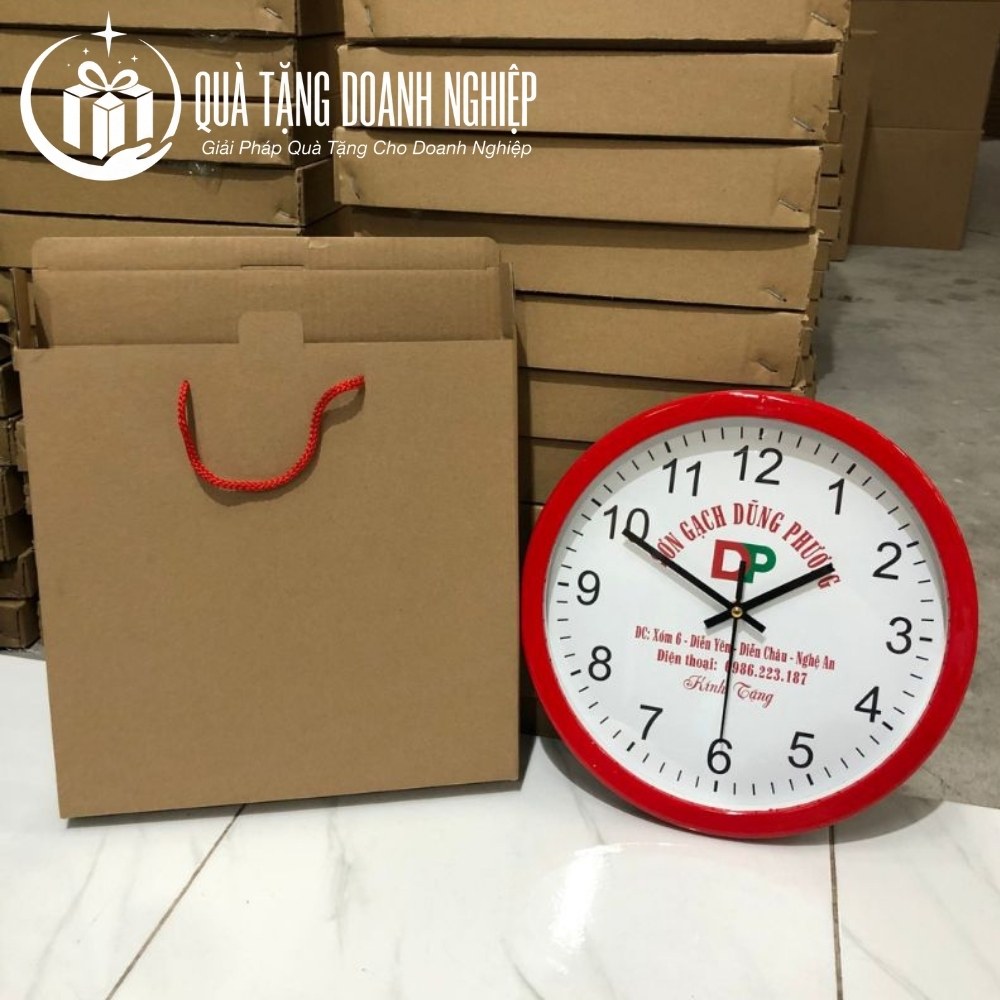 Đồng hồ treo tường quà tặng in logo