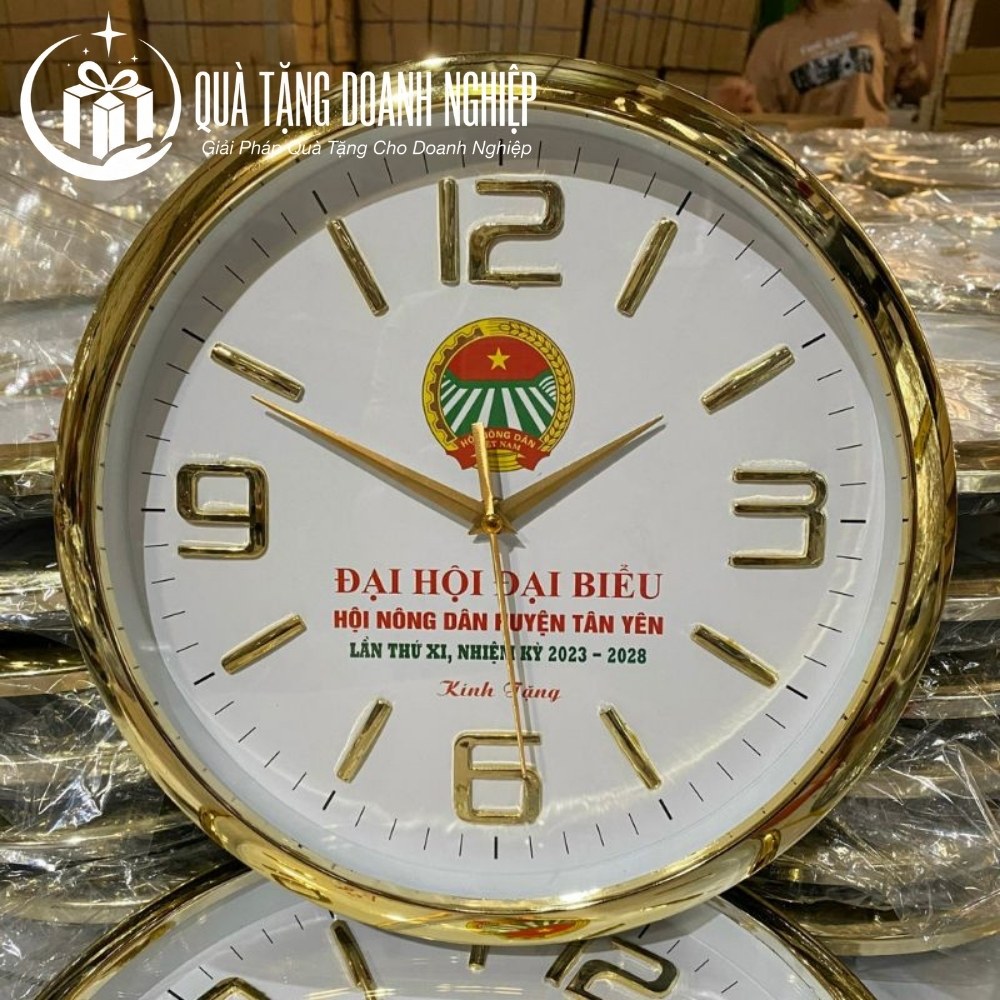 Đồng hồ treo tường in logo quà tặng