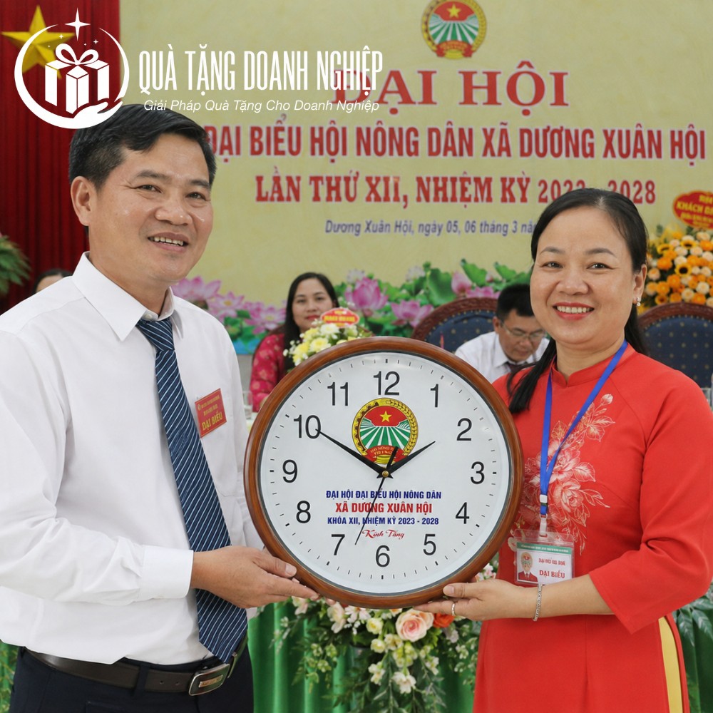 Đồng hồ treo tường in logo