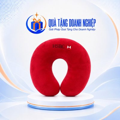 Gối Chữ U Màu Đỏ In Logo Quà Tặng Doanh Nghiệp