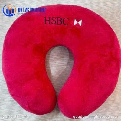 Gối Chữ U Màu Đỏ In Logo Quà Tặng Doanh Nghiệp