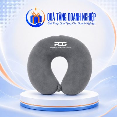 Gối Chữ U Màu Xám In Logo Quà Tặng Doanh Nghiệp