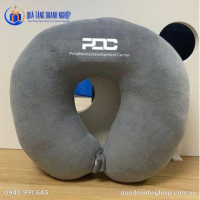 Gối Chữ U Màu Xám In Logo Quà Tặng Doanh Nghiệp