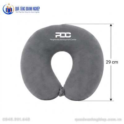 Gối Chữ U Màu Xám In Logo Quà Tặng Doanh Nghiệp