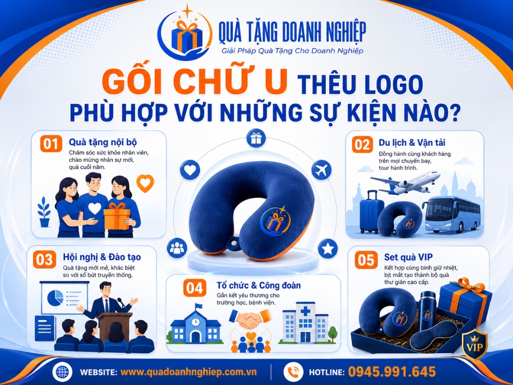 Những sự kiện phù hợp tặng gối chữ U thêu logo
