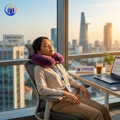 Chiếc gối chữ U ruột bông gòn căng đầy, tông màu x