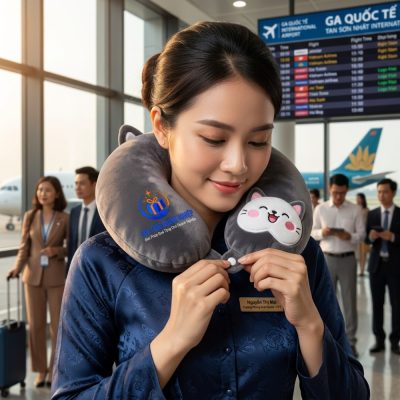 Khách hàng nữ diện trang phục công sở Việt Nam tha