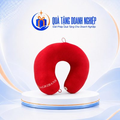 Gối Chữ U Vải Velboa Thêu Logo Agribank Quà Tặng Doanh Nghiệp