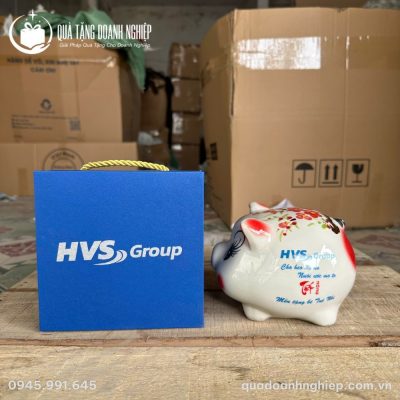 Heo Đất Gốm Sứ Bát Tràng In Logo Quà Tặng Doanh Nghiệp