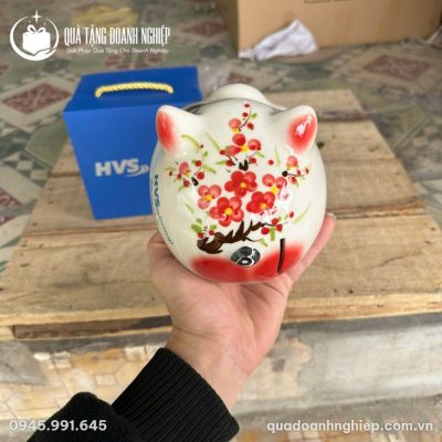 Heo Đất Gốm Sứ Bát Tràng In Logo Quà Tặng Doanh Nghiệp