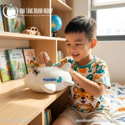 Heo Đất Hình Máy Bay In Logo Quà Tặng Doanh Nghiệp