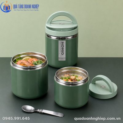 Bộ khay inox độc lập bên trong giúp phân chia canh tôm và cháo nóng hổi mà không lo lẫn mùi vị