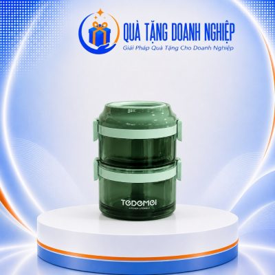 Hộp cơm văn phòng 3 tầng màu xanh lục in logo quà tặng HC-04 - Ảnh đại diện