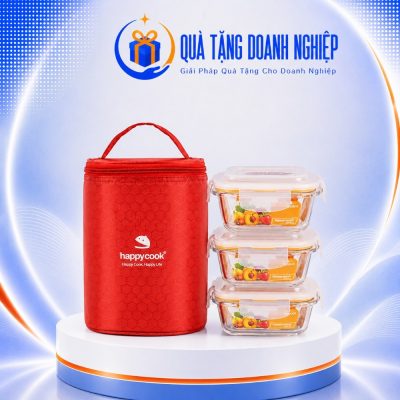 Hộp cơm văn phòng – Happy Cook -Bộ Thủy Tinh Chữ Nhật 320m in logo quà tặng HC-08 - Ảnh đại diện
