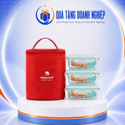 Hộp cơm văn phòng – Happy Cook -Bộ Thủy Tinh Chữ Nhật 370ml in logo quà tặng HC-07 - Ảnh đại diện