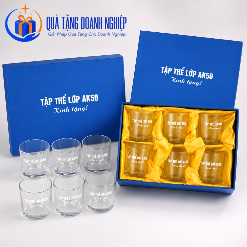 Bộ thủy tinh quà tặng in logo