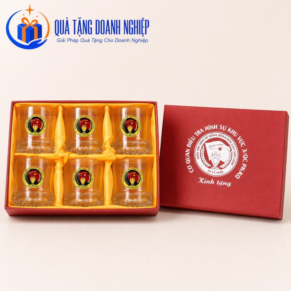 Bộ thủy tinh quà tặng in logo