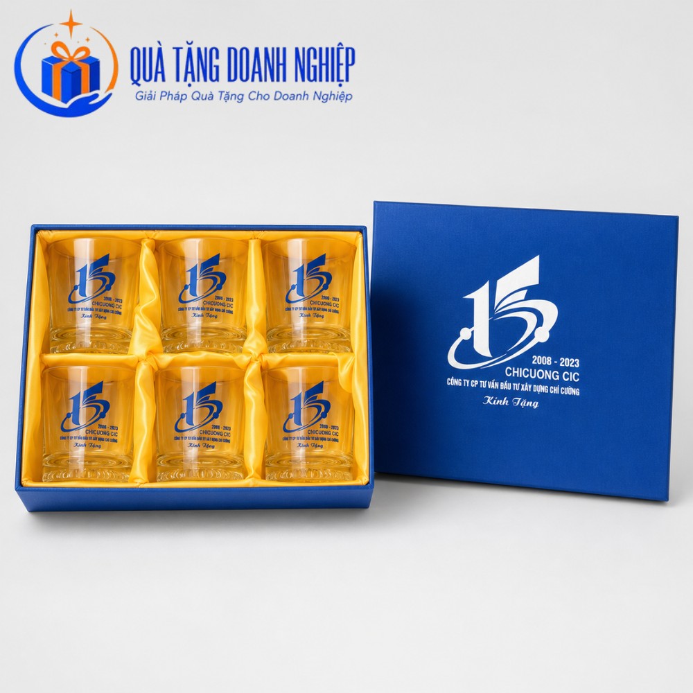 Bộ thủy tinh quà tặng in logo