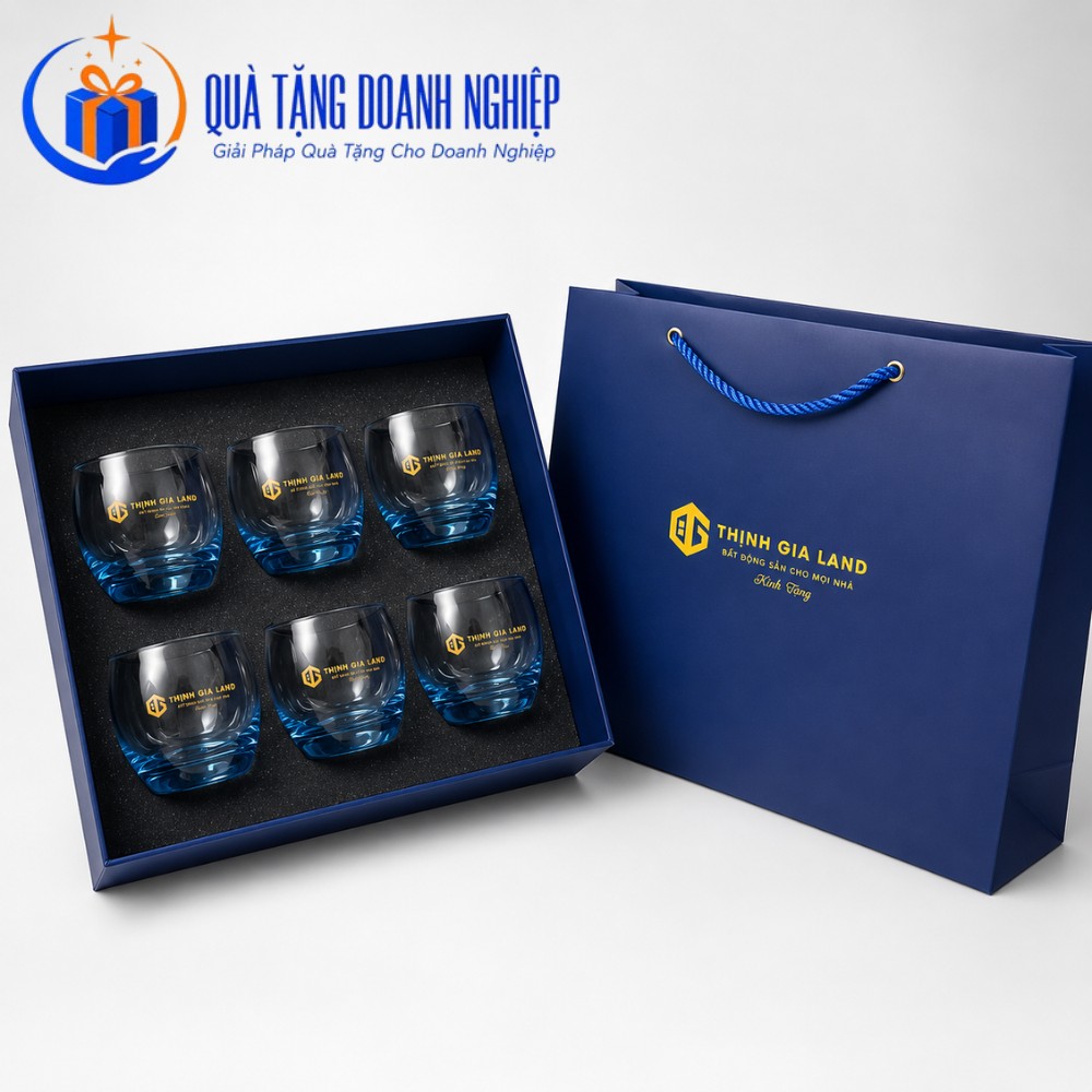 Bộ thủy tinh quà tặng in logo