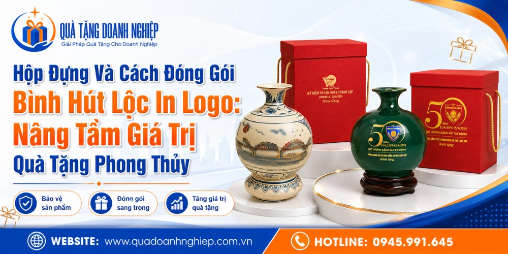 Hộp đựng và cách đóng gói bình hút lộc quà tặng