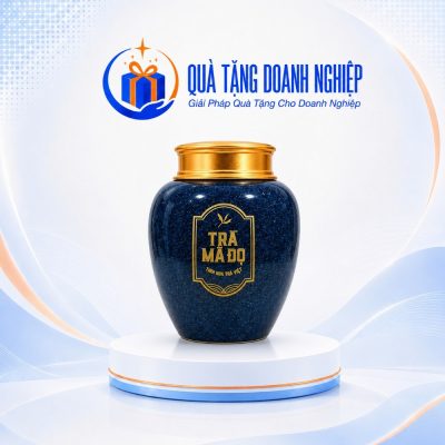 Hũ Đựng Trà Men Hỏa Biến Xanh In Logo Quà Tặng Doanh Nghiệp