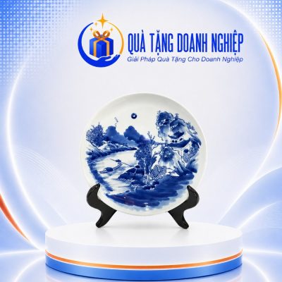 Đĩa biểu trưng sứ bát tràng 20cm in logo quà tặng BDT-13 - Ảnh đại diện