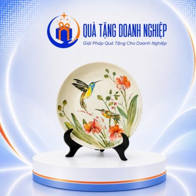 Đĩa biểu trưng sứ bát tràng 20cm in logo quà tặng BDT-17 - Ảnh đại diện