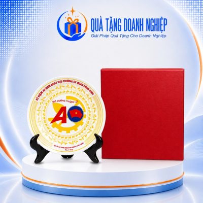 : Đĩa biểu trưng sứ bát tràng kỉ niệm 40 năm 20cm in logo quà tặng DBT-06 - Ảnh đại diện