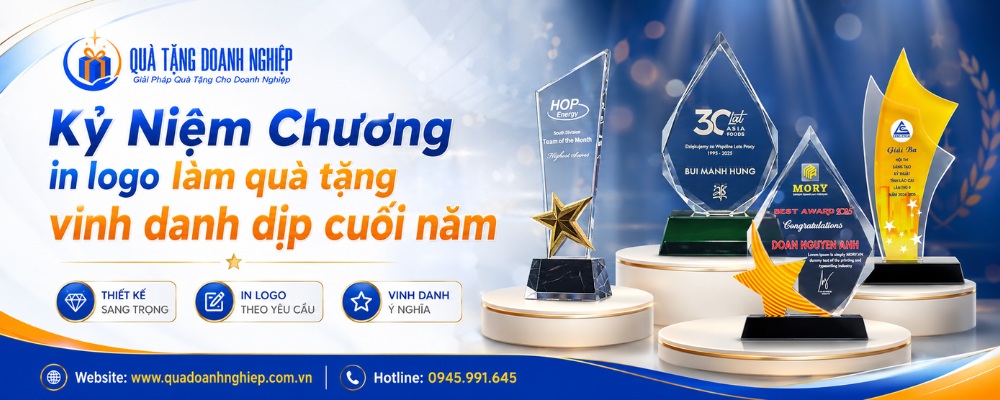 Kỷ niệm chương pha lê in logo