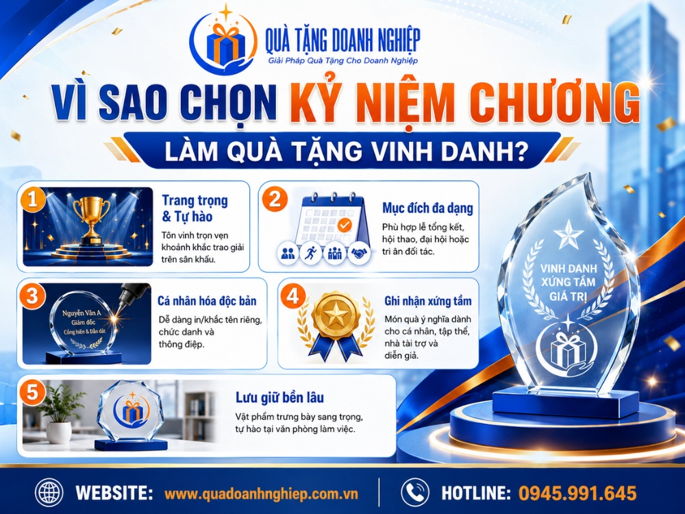 Lý do lựa chọn kỷ niệm chương in logo làm quà tặng