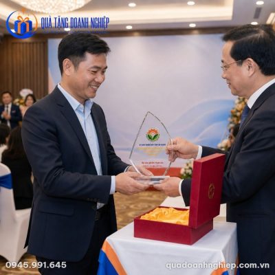 Kỷ Niệm Chương Pha Lê Hình Cánh Buồm Vinh Danh In Logo Quà Tặng Doanh Nghiệp