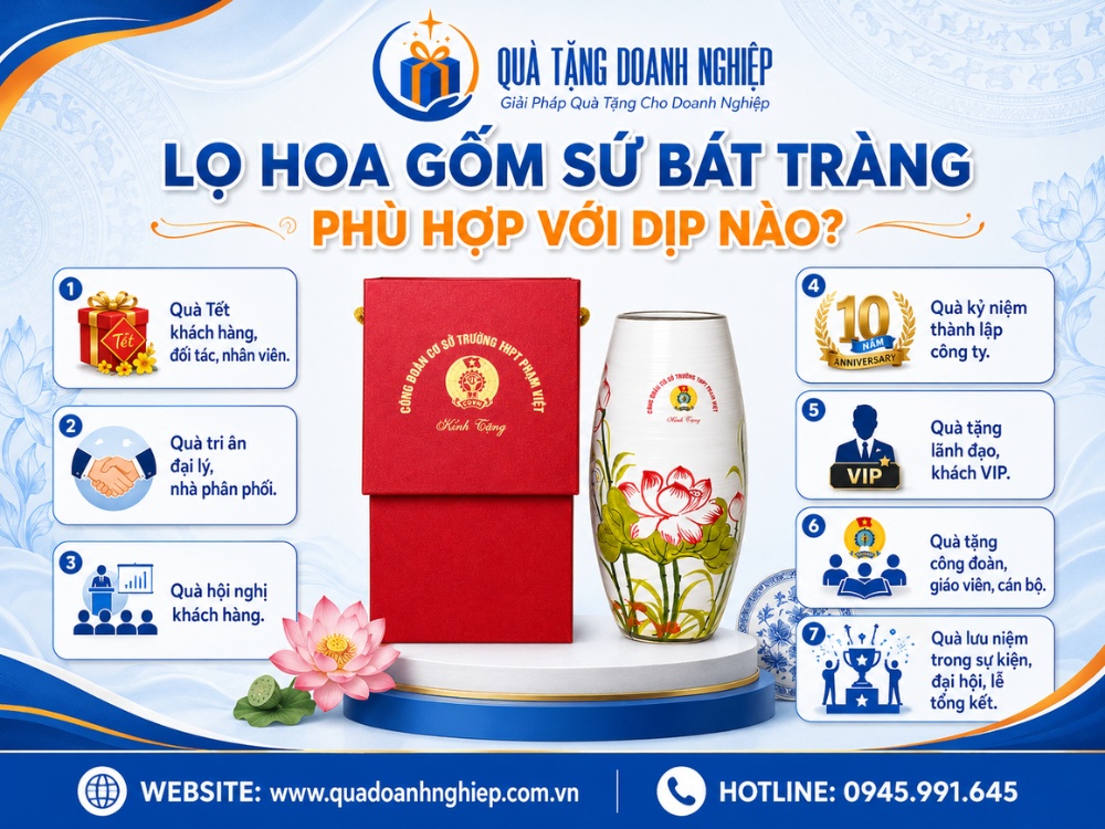 Các dịp tặng phù hợp với lọ hoa in logo thương hiệu
