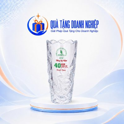 Lọ Hoa Quà Tặng Doanh Nghiệp ln Logo Kỷ Niệm 40 Năm