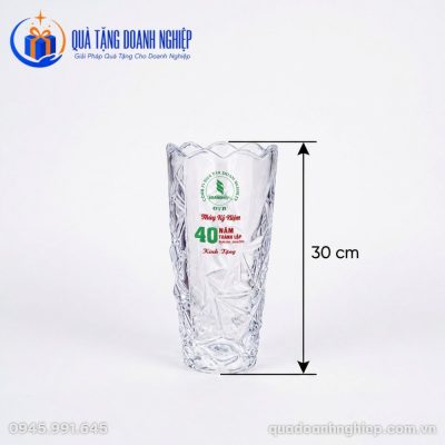 Lọ Hoa Quà Tặng Doanh Nghiệp ln Logo Kỷ Niệm 40 Năm