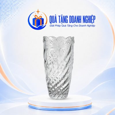 Lọ Hoa Thủy Tinh Hoa Hướng Dương In Logo Quà Tặng Doanh Nghiệp