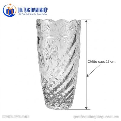 Lọ Hoa Thủy Tinh Hoa Hướng Dương In Logo Quà Tặng Doanh Nghiệp