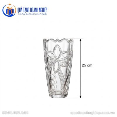 Lọ Hoa Thủy Tinh In Logo Hoa Hướng Dương Quà Tặng Doanh Nghiệp