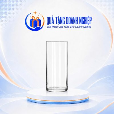 Lọ Hoa Thủy Tinh Trụ Tròn Quà Tặng Doanh Nghiệp In Logo