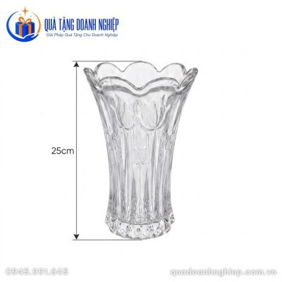 Lọ Hoa Thủy Tinh Tulip Khắc Nổi In Logo Quà Tặng Doanh Nghiệp